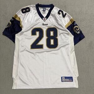 Reebok NFL St. Louis Rams Marshall Faulk #28 Jersey White Adult Size 52 Men’s